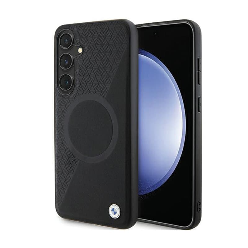 BMW Leather Half Textured & Circle MagSafe - Case for Samsung Galaxy S24 (Black) 1