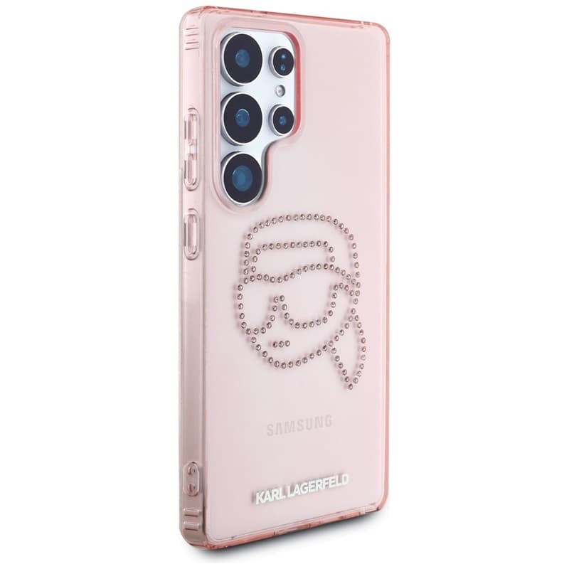 Karl Lagerfeld Rhinestones Karl Head Logo - Case for Samsung Galaxy S25 Ultra (Pink) 4