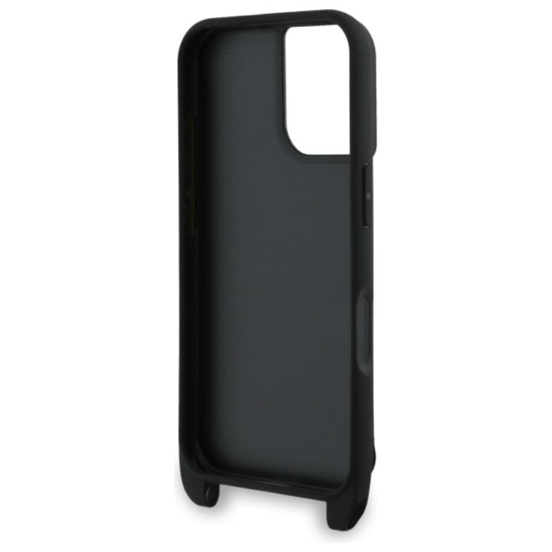 Karl Lagerfeld Saffiano Karl & Choupette Metal Pin CBDY Strap - Case for iPhone 16 (black) 5