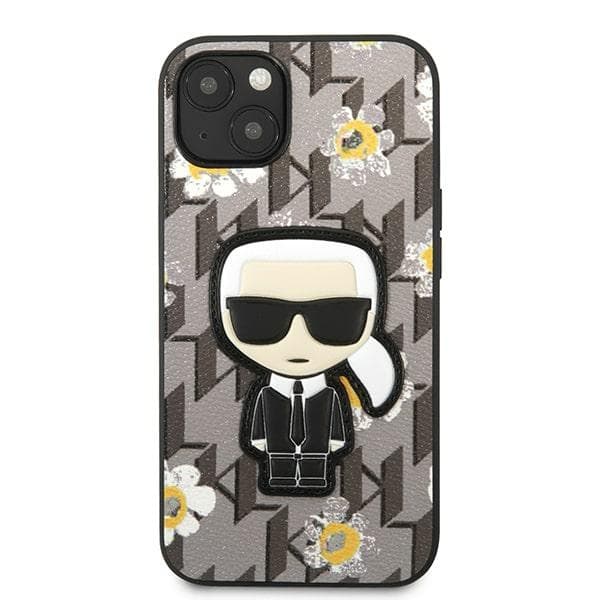Karl Lagerfeld Iconic Karl Flower - Case for iPhone 13 Mini (Grey) 3