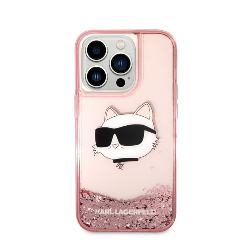 Karl Lagerfeld Liquid Glitter NFT Choupette Head - Case for iPhone 14 Pro (Pink) 3