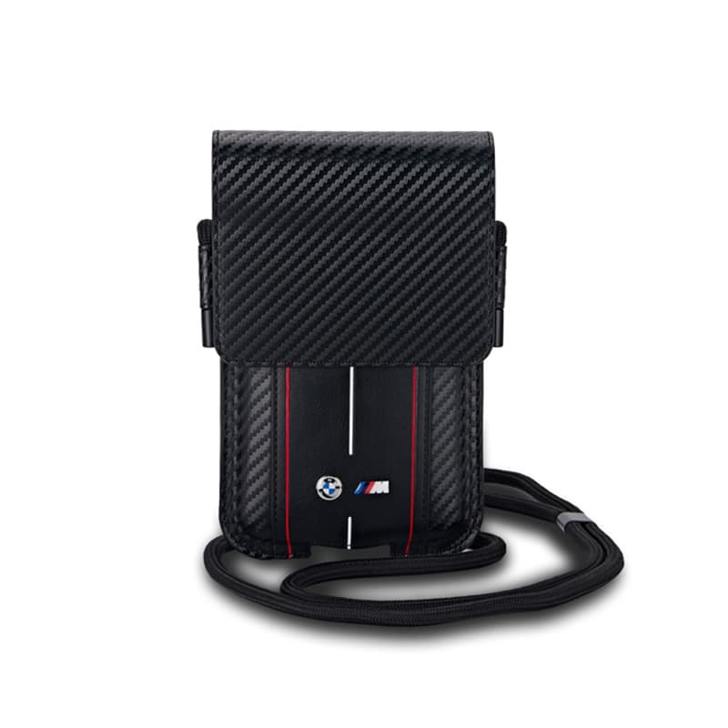 BMW Carbon Red Stripes Wallet Bag - Phone case (black) 1