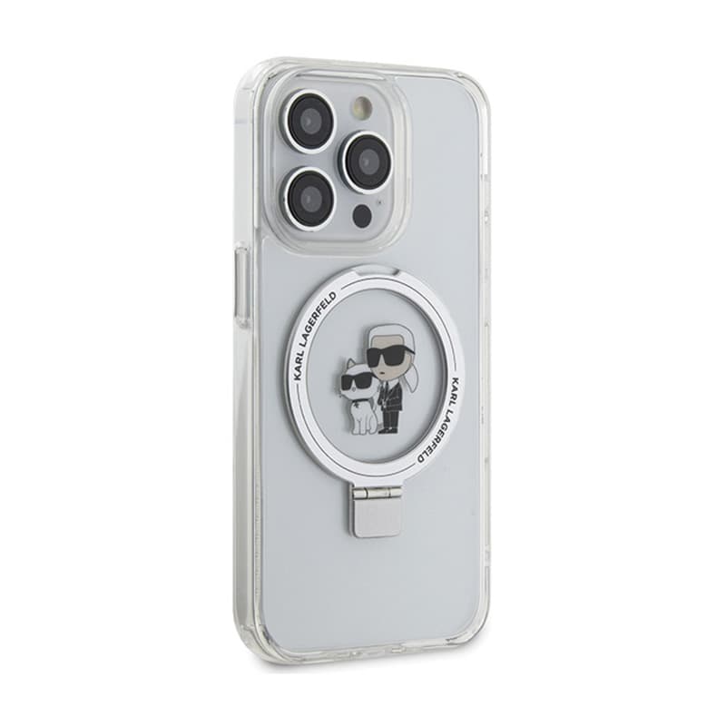 Karl Lagerfeld Ring Stand Karl & Choupette MagSafe - iPhone 14 Pro Case (white) 4