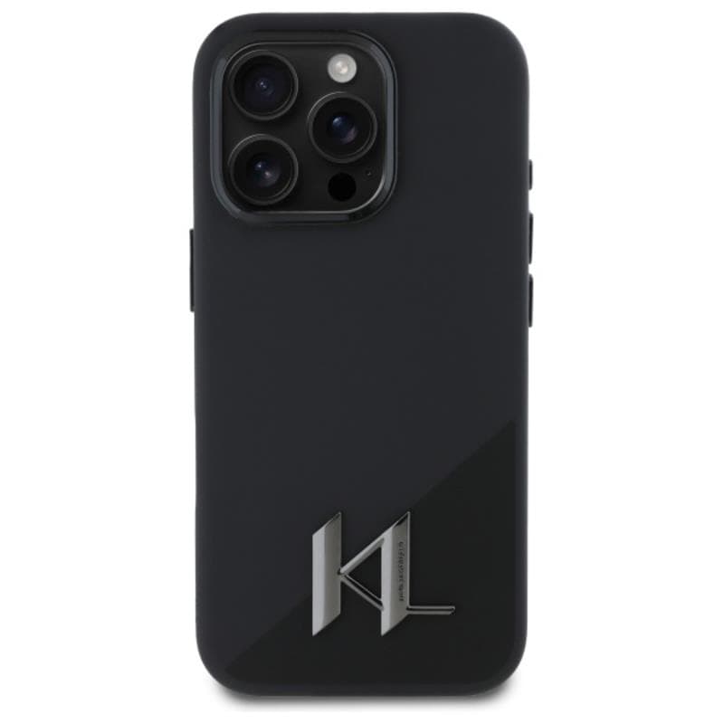 Karl Lagerfeld Silicone Shadow Metal Initial MagSafe - Case for iPhone 16 Pro Max (black) 3