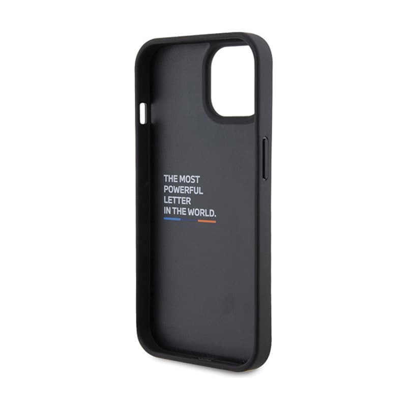 BMW Leather Carbon Blue Line - Case for iPhone 15 (black) 7