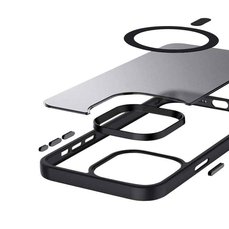 Crong Hybrid Frost MAG Cover - iPhone 15 Pro MagSafe Case (Black) 4