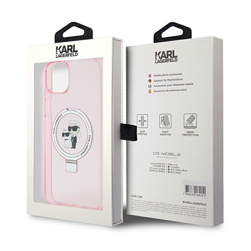 Karl Lagerfeld Ring Stand Karl & Choupette MagSafe - iPhone 15 Plus Case (pink) 8