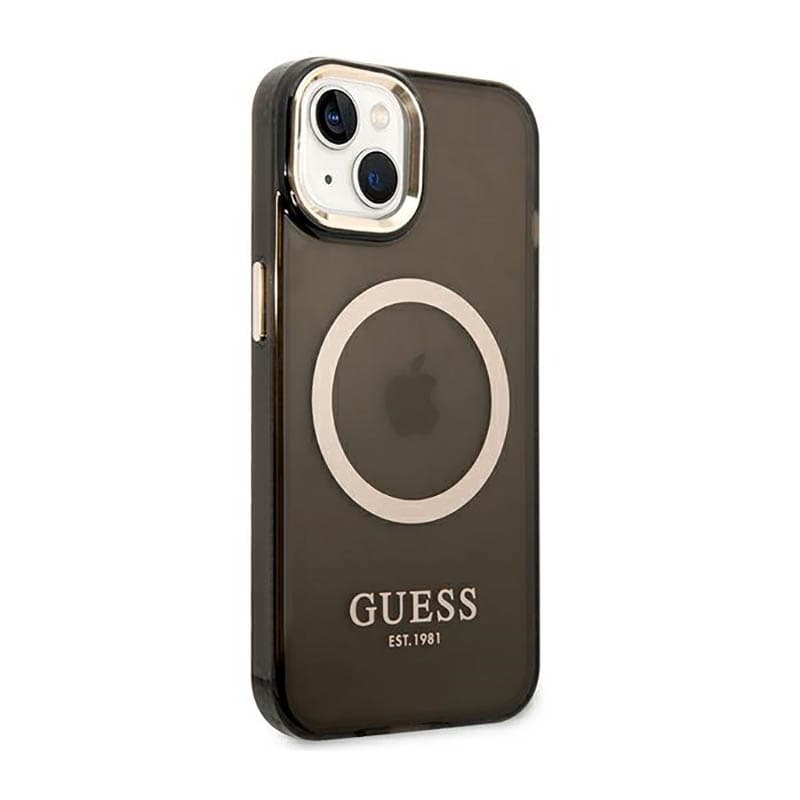 Guess Gold Outline Translucent MagSafe - Case for iPhone 14 (Black) 4
