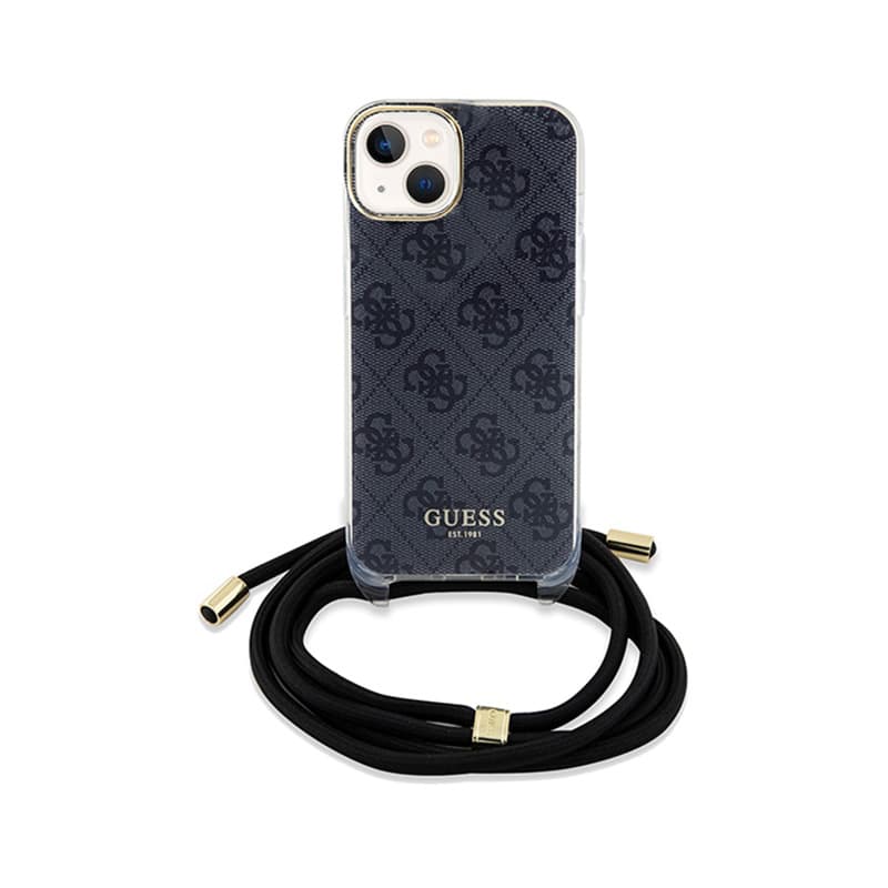 Guess Crossbody Cord 4G Print - iPhone 15 Case (Black) 2