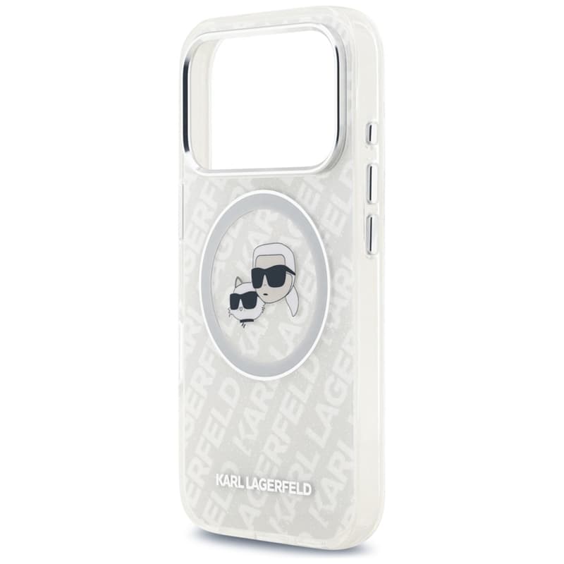 Karl Lagerfeld IML Glitter Karl & Choupette Heads Logo MagSafe - Case for iPhone 17 Pro (gray) 6