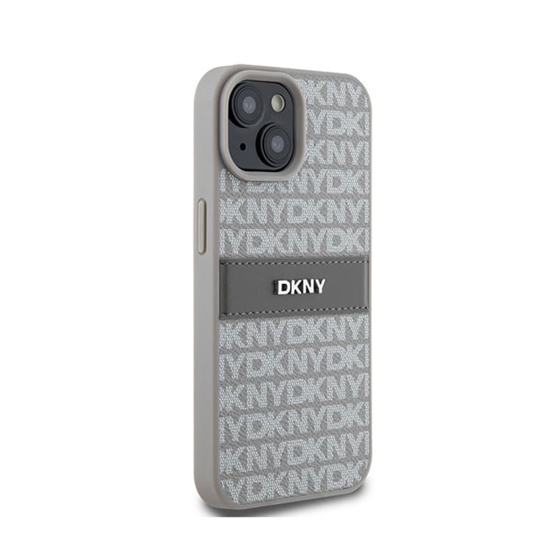 DKNY Leather Mono Stripe & Metal Logo - iPhone 15 Plus / 14 Plus Case (beige) 4