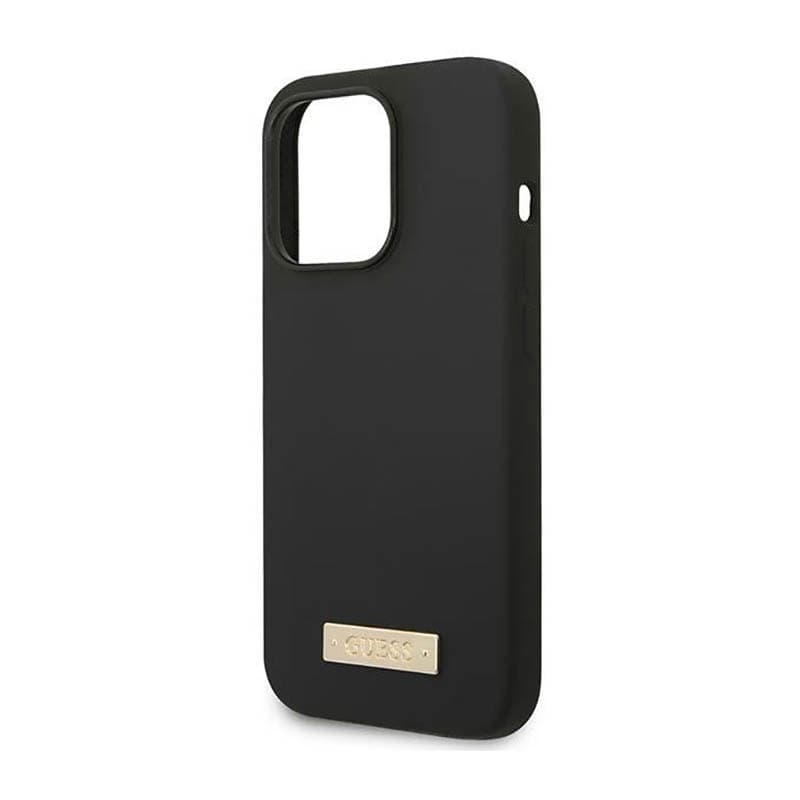 Guess Silicone Logo Plate MagSafe - Case for iPhone 14 Pro (Black) 6