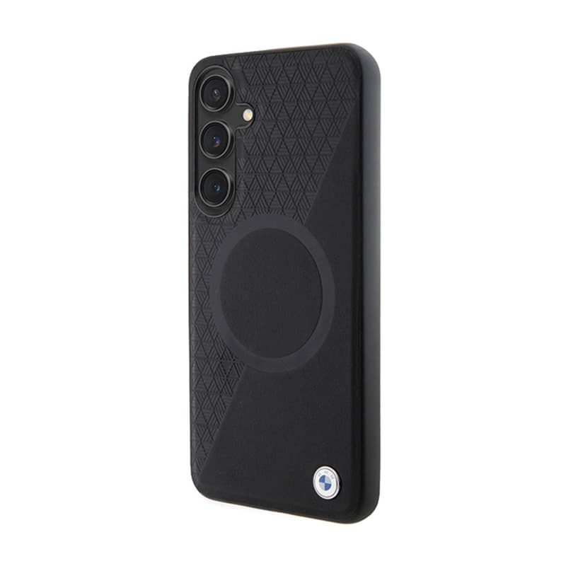 BMW Leather Half Textured & Circle MagSafe - Case for Samsung Galaxy S24 (Black) 2