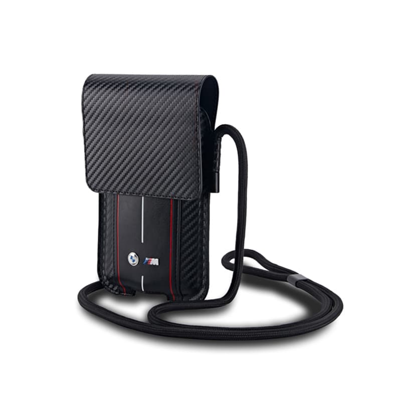 BMW Carbon Red Stripes Wallet Bag - Phone case (black) 2