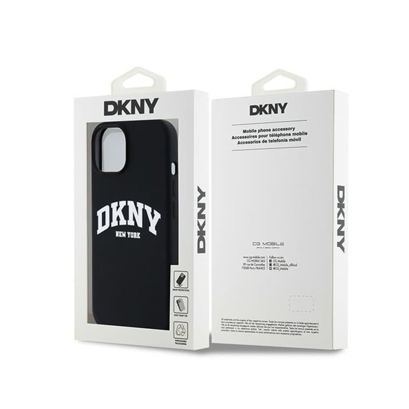 DKNY Liquid Silicone White Printed Logo MagSafe - Case for iPhone 15 Plus / 14 Plus (black) 8