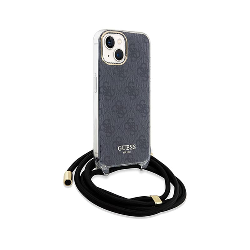 Guess Crossbody Cord 4G Print - iPhone 15 Case (Black) 3