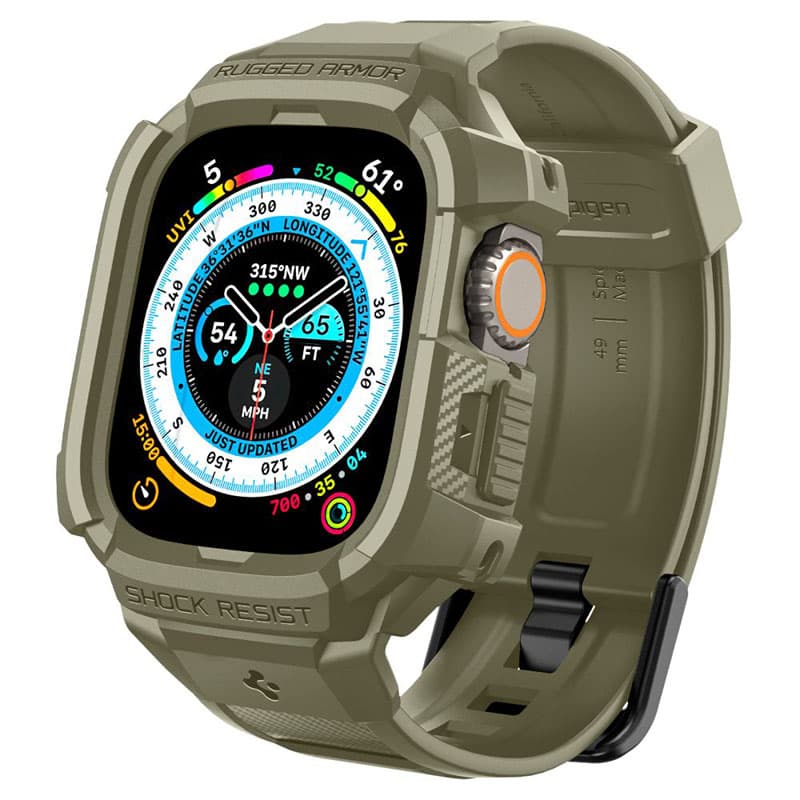 Spigen Rugged Armor Pro - Strap with case for Apple Watch Ultra 49 mm (Vintage Khaki) 2