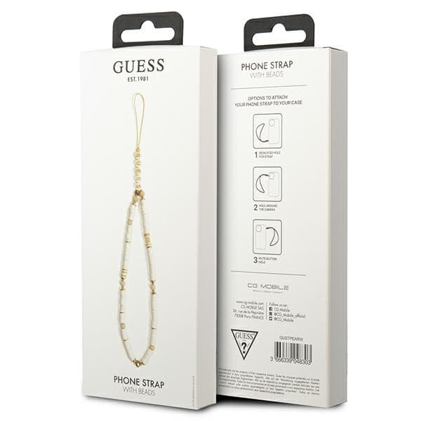Guess Phone Strap Beads Heishi White 3