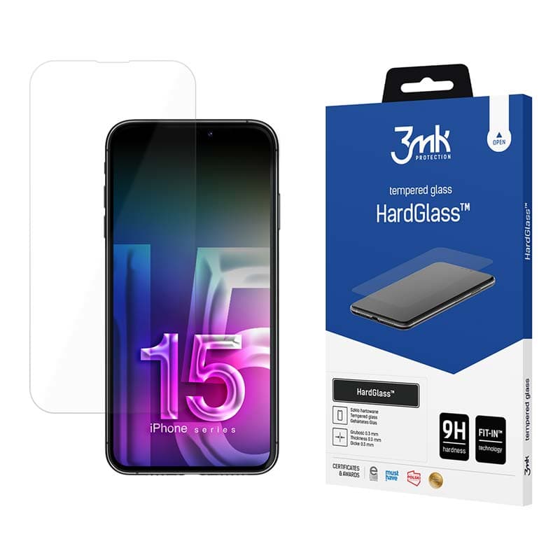 3mk HardGlass - Tempered Glass for iPhone 15 Pro Max 1