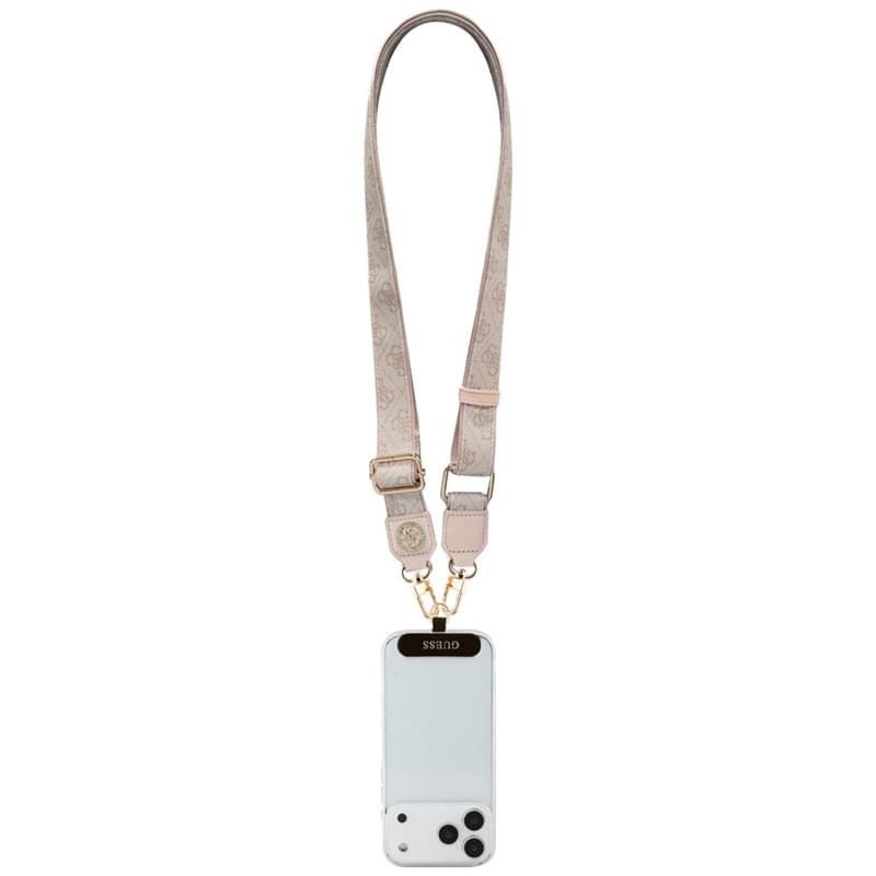 Guess Universal Crossbody Strap 4G Tether Patch Strass Metal Logo - Universal Phone Strap / Lanyard (Pink) 4