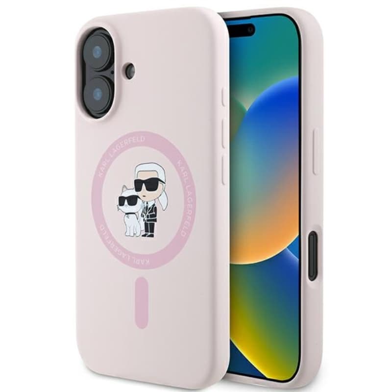 Karl Lagerfeld Silicone Karl & Choupette Ring MagSafe - Case iPhone 16 Plus (pink) 1