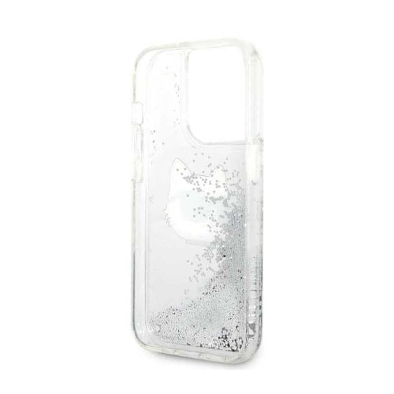Karl Lagerfeld Liquid Glitter NFT Choupette Head - Case for iPhone 14 Pro Max (Silver) 7