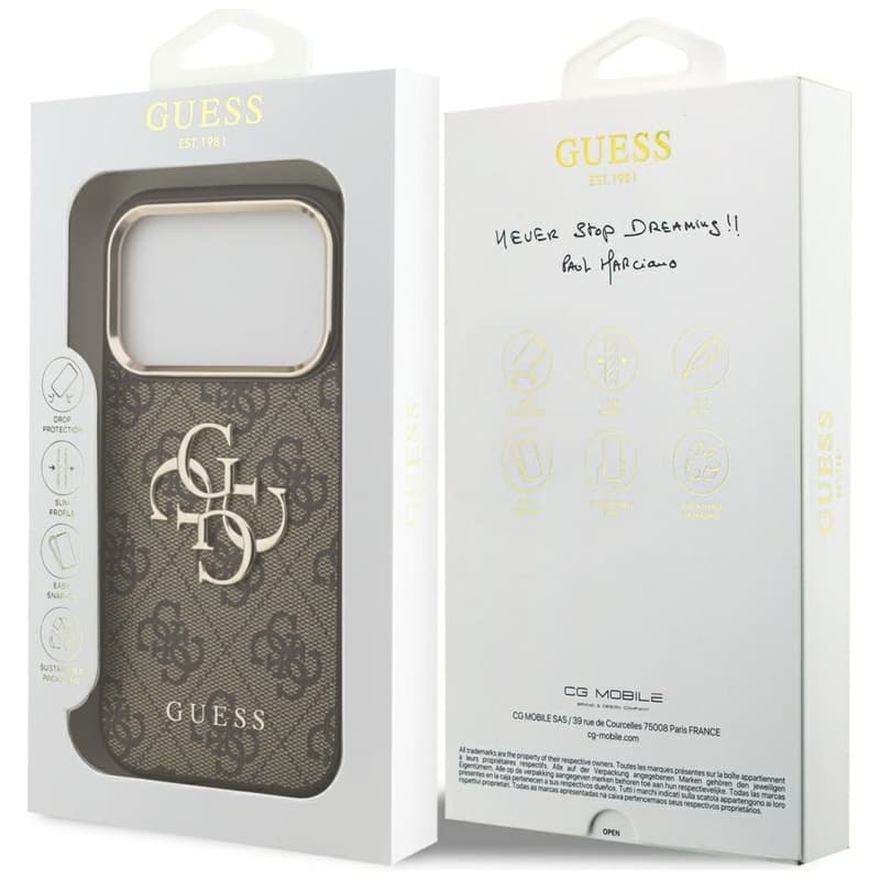 Guess 4G Big 4G Classic Logo - Case iPhone 17 Pro Max (Brown / Gold) 8