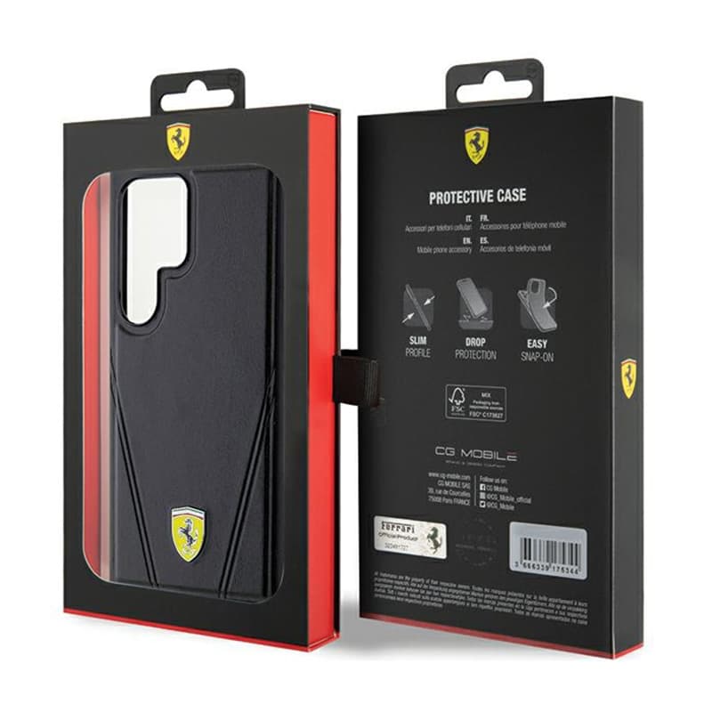 Ferrari Hot Stamp V Lines MagSafe - Samsung Galaxy S24 Ultra case (black) 8