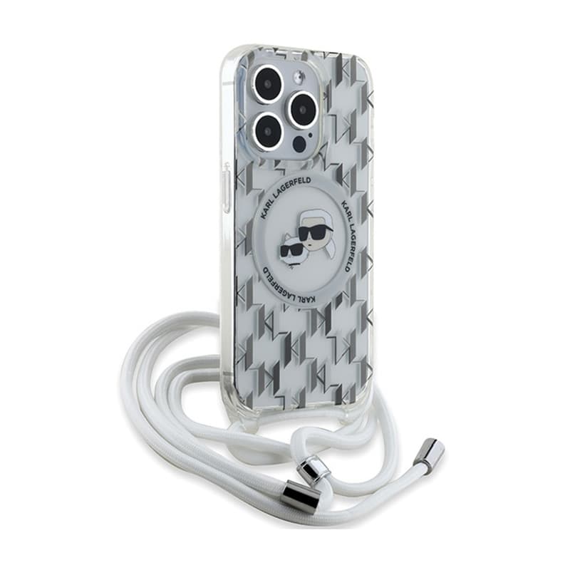 Karl Lagerfeld IML Crossbody Monogram Karl & Choupette Head MagSafe - iPhone 15 Pro Case (Transparent) 2