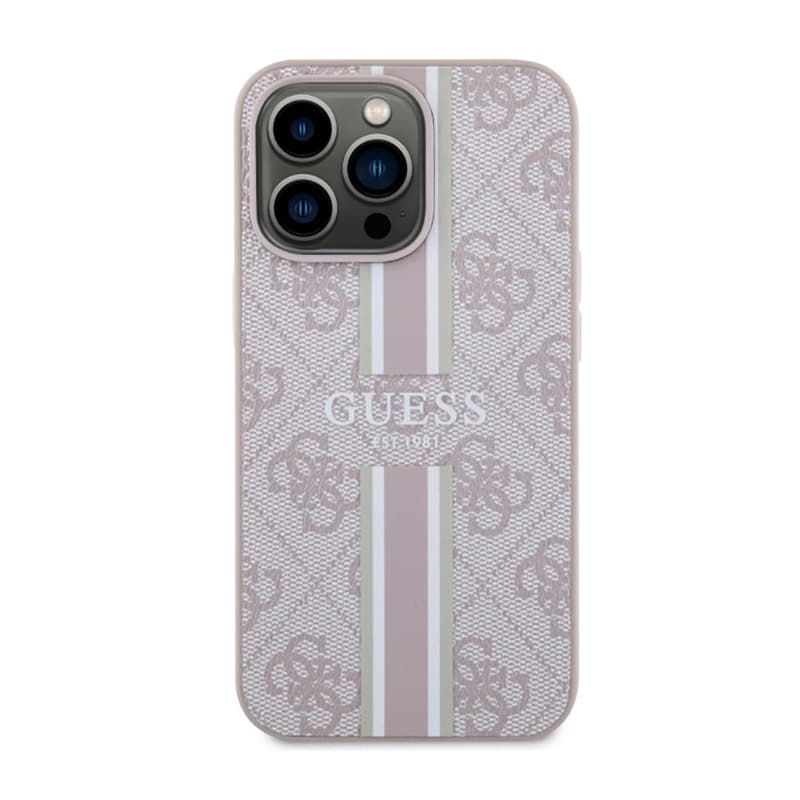 Guess 4G Printed Stripes MagSafe - Case for iPhone 13 Pro (Pink) 3