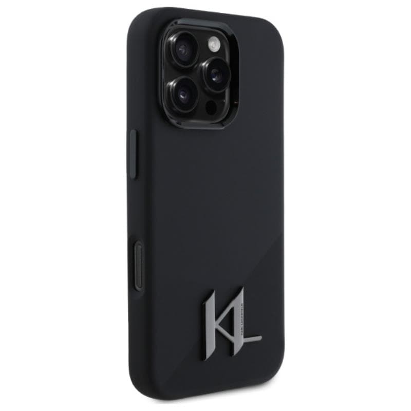 Karl Lagerfeld Silicone Shadow Metal Initial MagSafe - Case for iPhone 16 Pro Max (black) 4