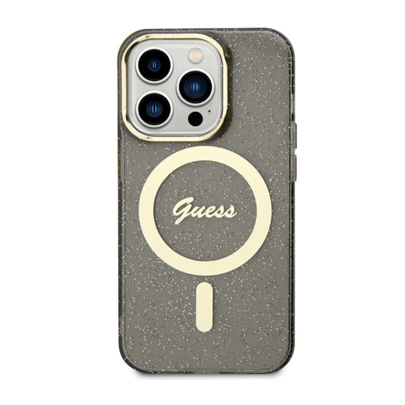 Guess Glitter Gold MagSafe - Case for iPhone 14 Pro (Black) 3
