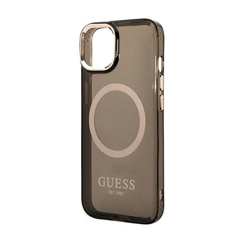 Guess Gold Outline Translucent MagSafe - Case for iPhone 14 (Black) 6