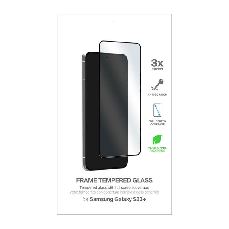 PURO Frame Tempered Glass - Tempered glass for the Samsung Galaxy S23+ (black frame) 3