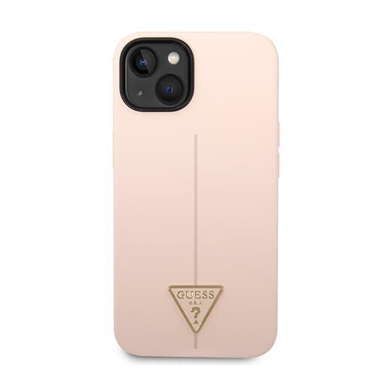 Guess Silicone Triangle Logo - Case for iPhone 14 Plus (Pink) 3