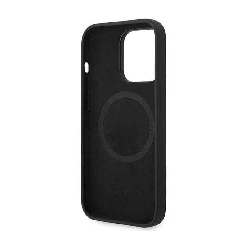 Guess Silicone Logo Plate MagSafe - Case for iPhone 14 Pro (Black) 7