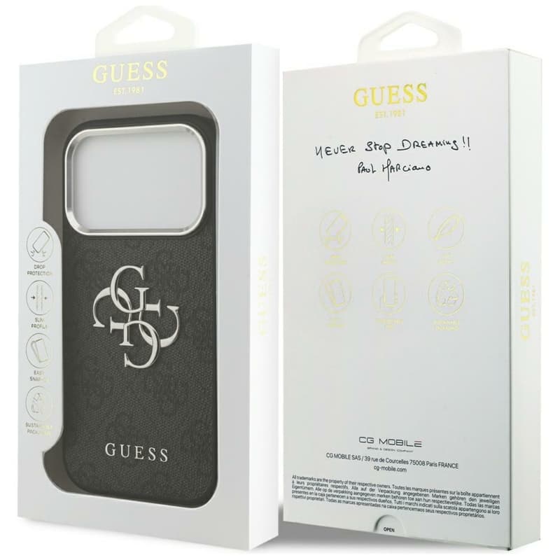 Guess 4G Big 4G Classic Logo - Case iPhone 17 Pro Max (Black / Silver) 8