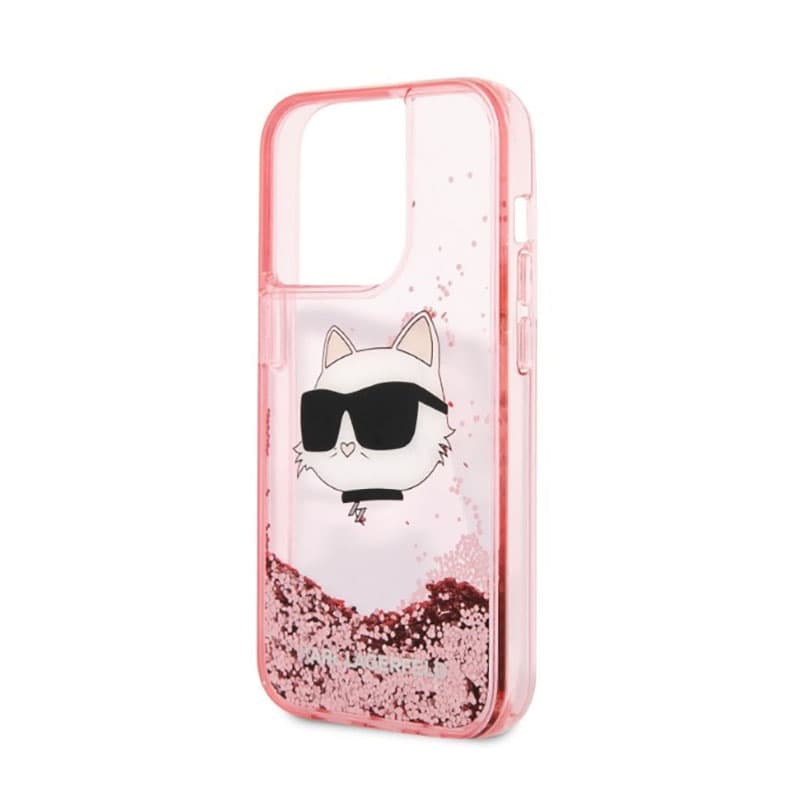Karl Lagerfeld Liquid Glitter NFT Choupette Head - Case for iPhone 14 Pro (Pink) 6