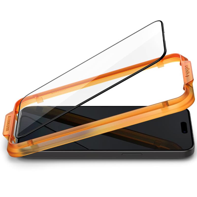 Spigen Alm Glass FC 2-Pack - Tempered glass for iPhone 15 Pro 2 pcs (Black frame) 4