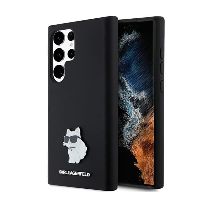 Karl Lagerfeld Silicone Choupette Metal Pin - Case Samsung Galaxy S24 Ultra (czarny) 1