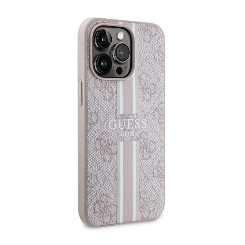 Guess 4G Printed Stripes MagSafe - Case for iPhone 13 Pro (Pink) 4