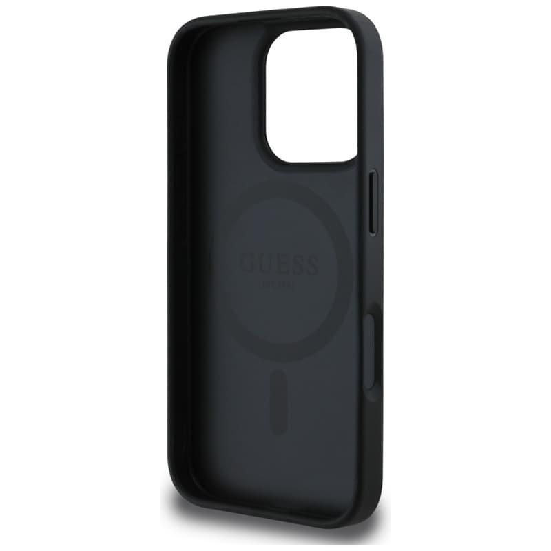 Guess Grained Hot Stamp Peony Triangle Logo MagSafe - Case for iPhone 16 Pro (black) 7