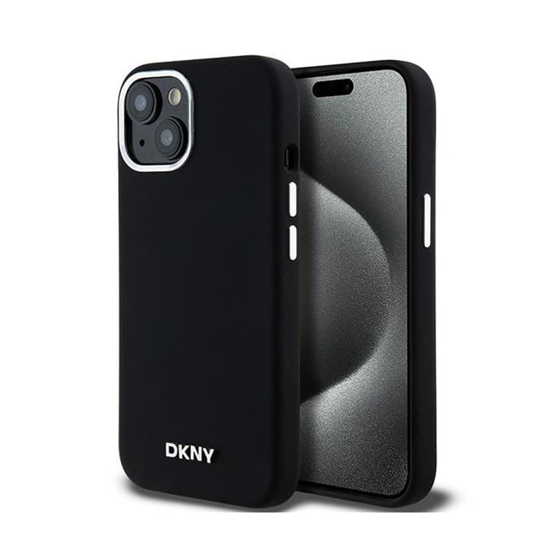 DKNY Liquid Silicone Small Metal Logo MagSafe - Case for iPhone 15 / 14 / 13 (black) 1