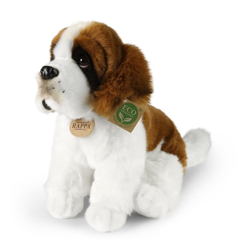Rappa - Plush realistic St. Bernard dog mascot sitting 30 cm Eco-Friendly 1