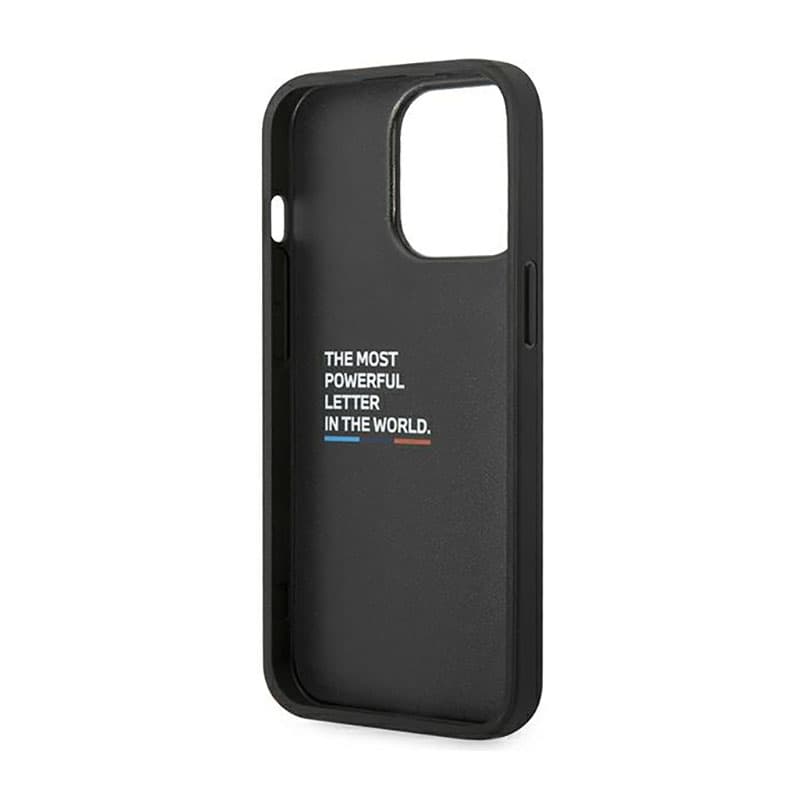 BMW Leather Carbon Blue Line - Case for iPhone 14 Pro (Black) 7