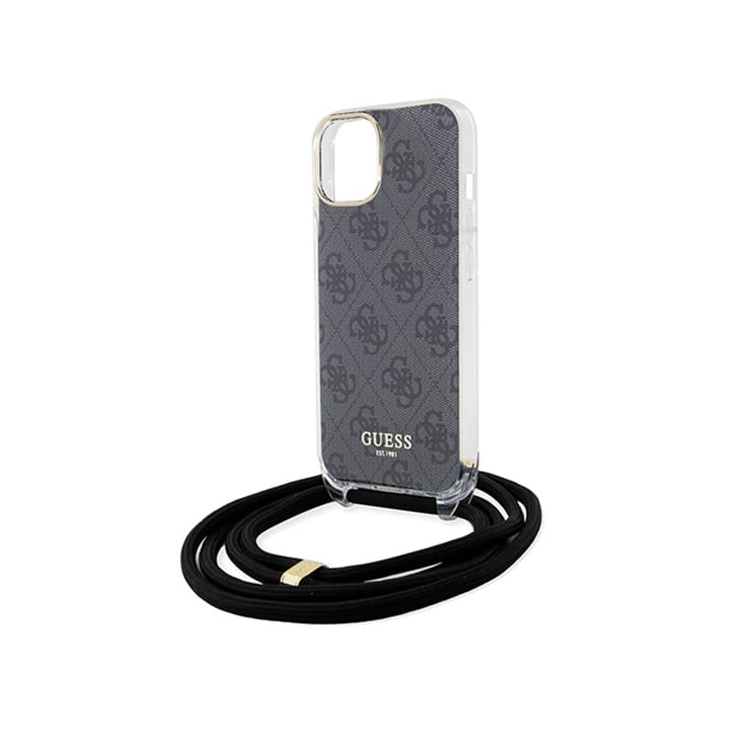 Guess Crossbody Cord 4G Print - iPhone 15 Case (Black) 5