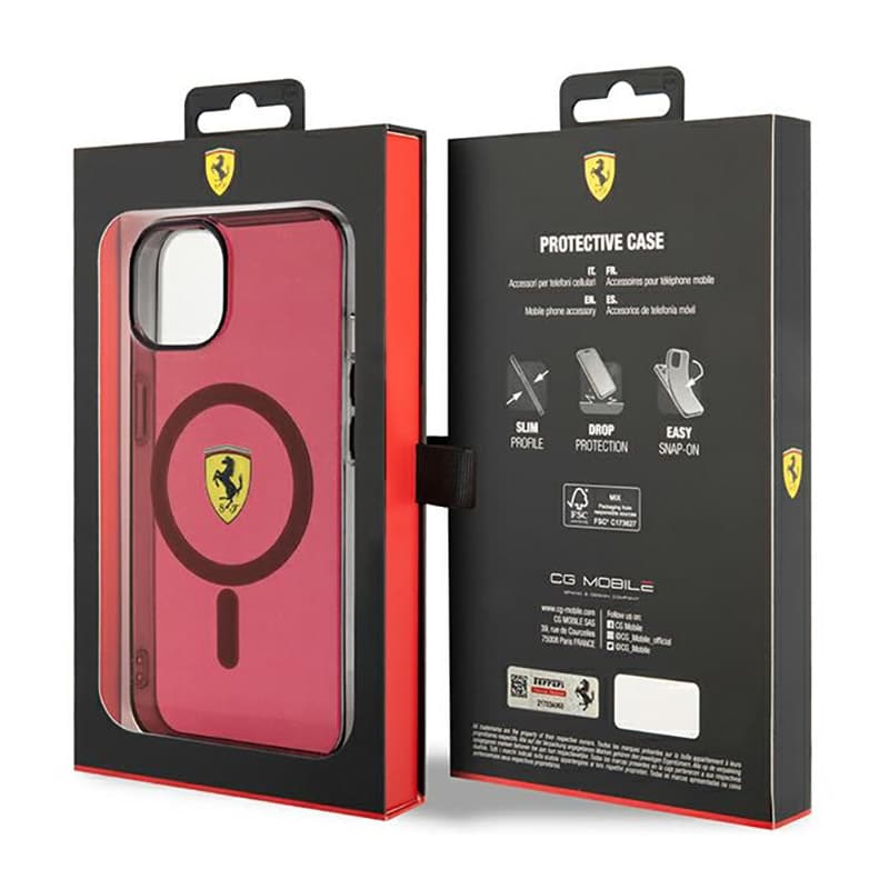 Ferrari Translucent MagSafe - Case for iPhone 14 (Red) 8