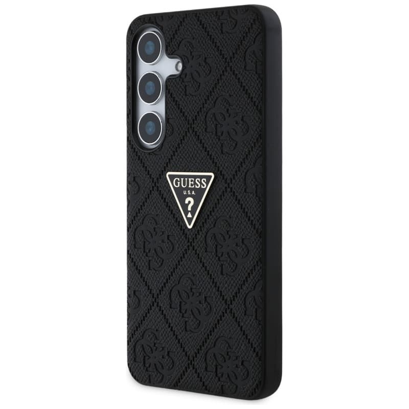 Guess Hot Stamp 4G Pattern Triangle Metal Logo - Case for Samsung Galaxy S25 (black) 2