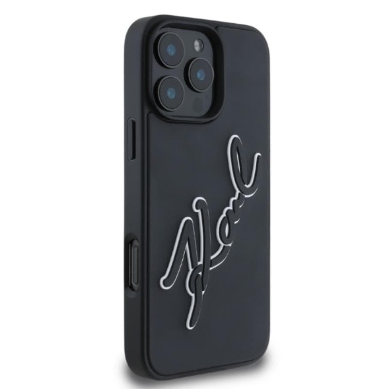Karl Lagerfeld 3D Rubber Bicolor Signature - Case for iPhone 16 Pro Max (black) 2