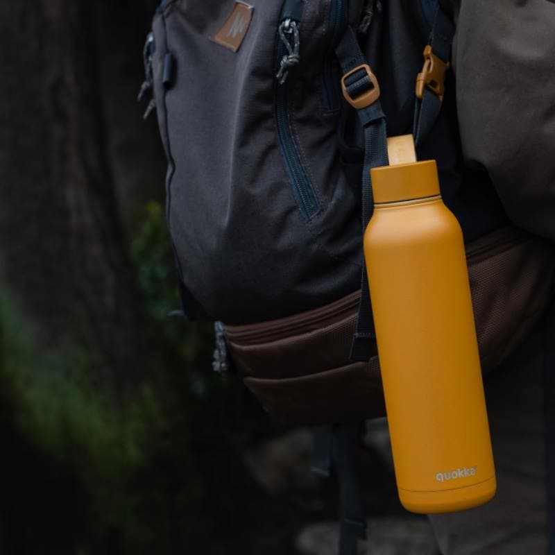Quokka Solid With Strap - 630 ml Stainless Steel Thermos Bottle with Strap (Mustard) 5